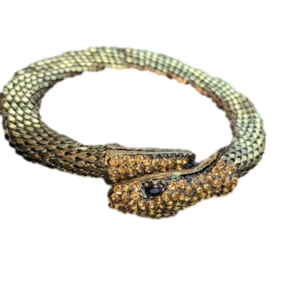no brand Jewelry - vintage Gold tone snake cuff bracelet